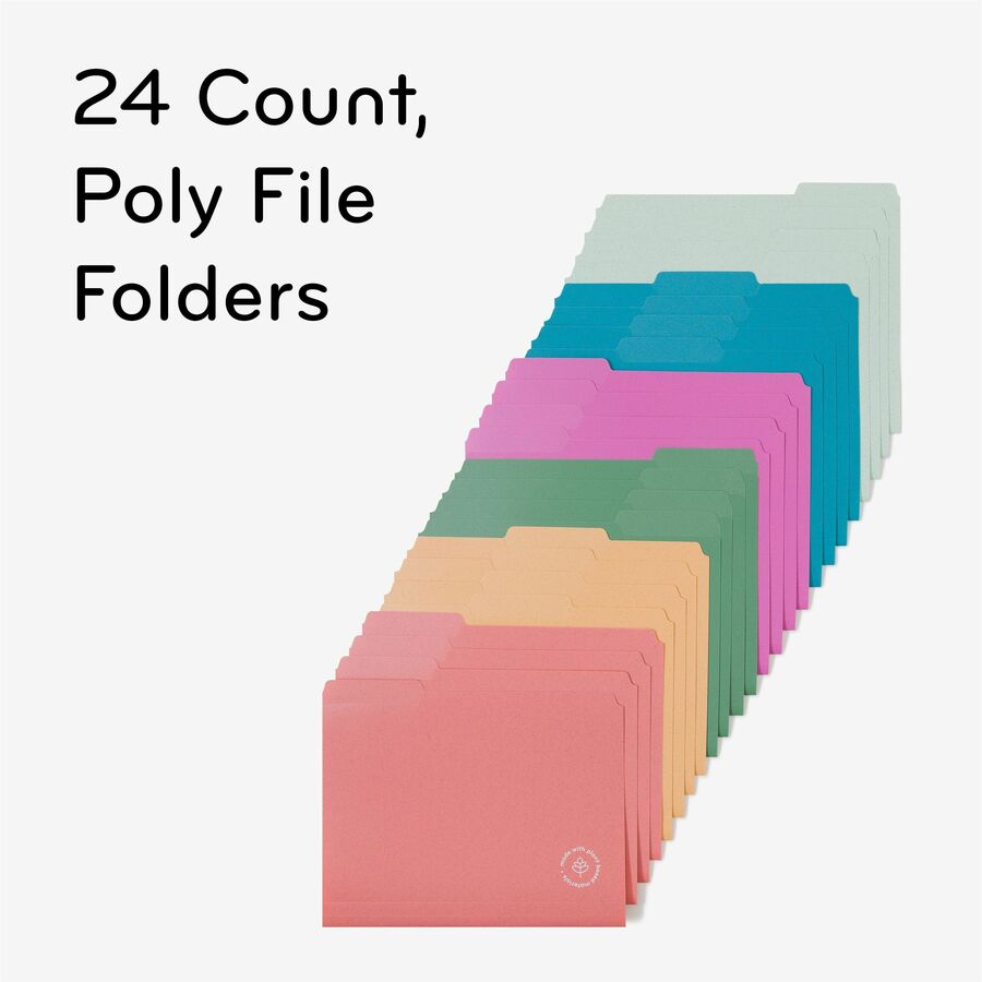 8 1/2" x 11" - Assorted Tab Position - Poly - Assorted - 0% Recycled - 24 / Pack