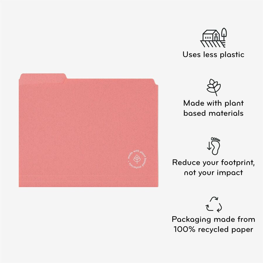 8 1/2" x 11" - Assorted Tab Position - Poly - Assorted - 0% Recycled - 24 / Pack