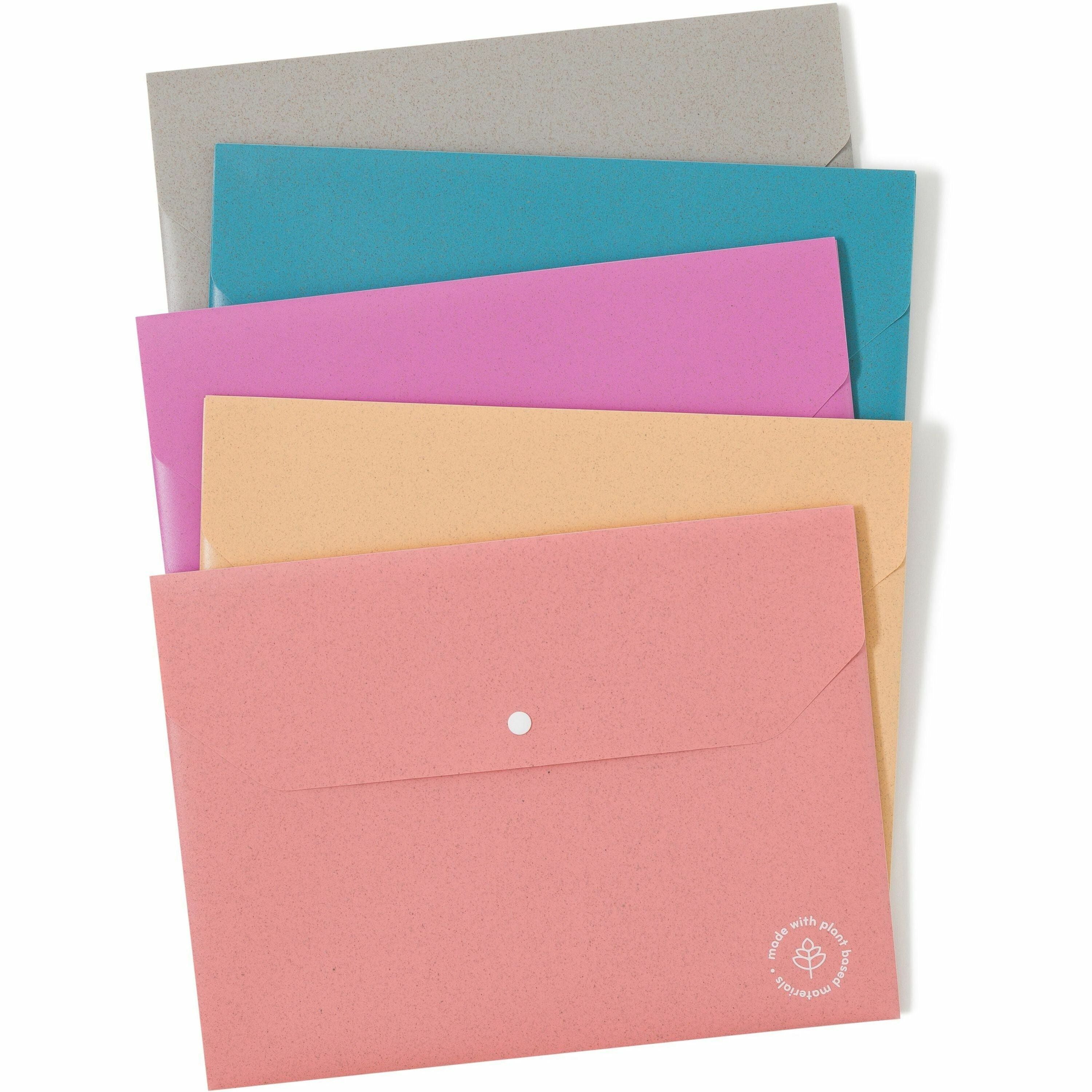 8 1/2" x 11" - 1 Pocket(s) - Poly - Assorted - 0% Recycled - 10 / Pack