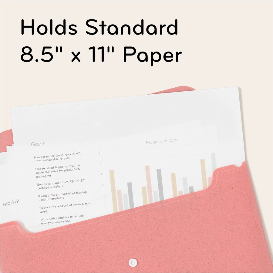 8 1/2" x 11" - 1 Pocket(s) - Poly - Assorted - 0% Recycled - 10 / Pack