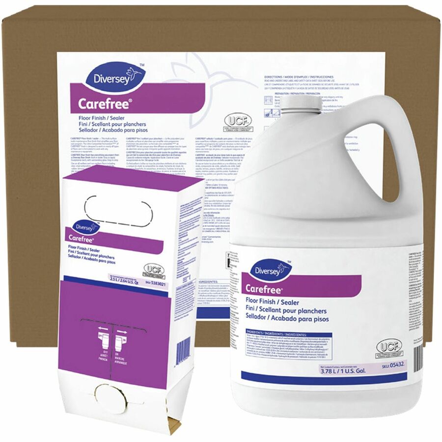 Diversey Carefree Floor Finish/Sealer, Ready-To-Use, 640 fl oz (20 quart), 8.8 pH, Ammonia Scent, Off White, 1 Each