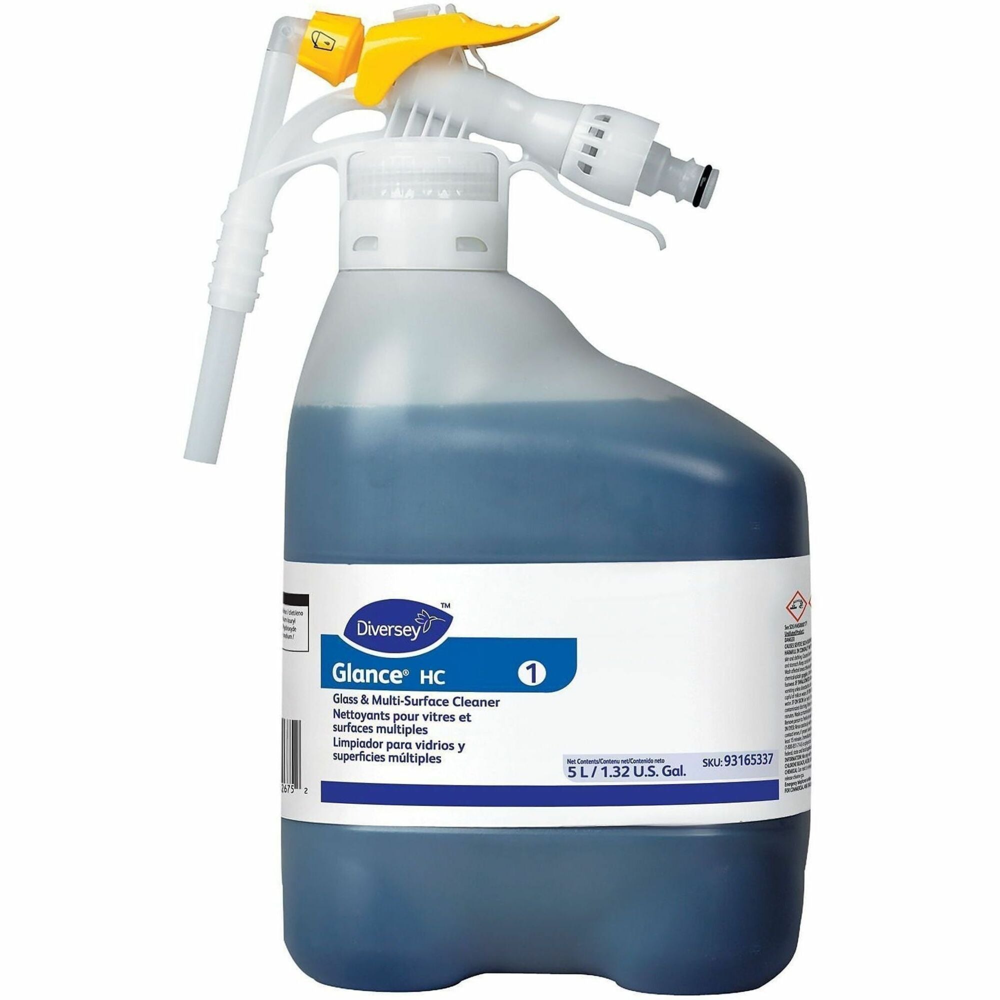 Ready-To-Use/Concentrate - 166.4 fl oz (5.2 quart) - 10.5 to 12.5 pH - Ammonia Scent - Non-streaking, Quick Drying - Blue - 1 Each