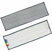 Unger Excella Cleaning Pad, Rectangle, 20" Length, Microfiber/Polyester, Green/Black, Hook & Loop Fastener, Durable, 1 Each