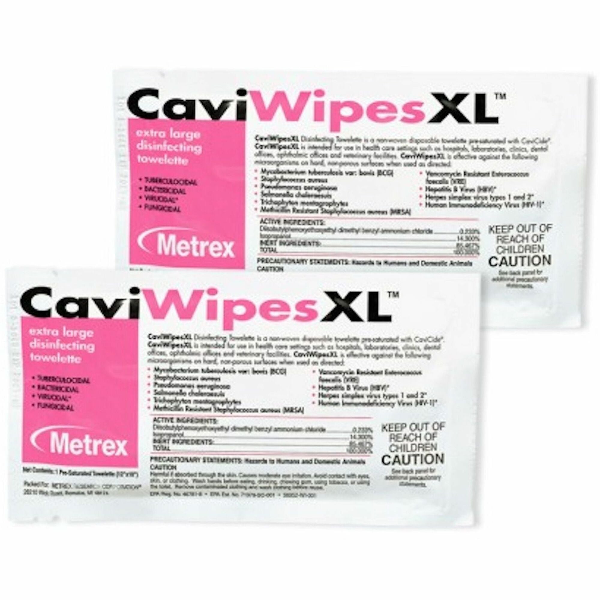 Metrex CaviWipes, 12" x 10", White, Durable, Easy to Use, 50 Wipes per Box, 6 Boxes per Carton