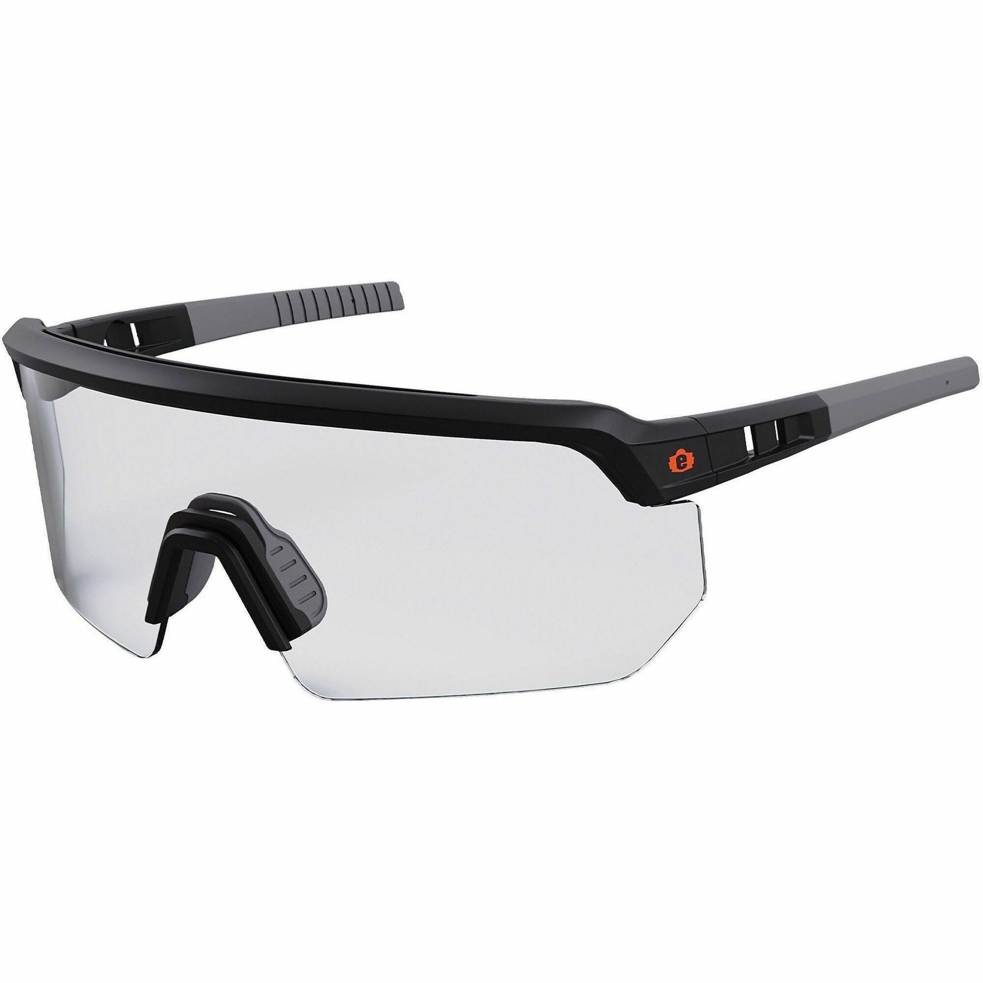 Ergodyne AEGIR Enhanced Anti-Fog Safety Glasses, Clear Lens, Matte Black Frame, Polycarbonate/Rubber, Strap Closure, Anti-scratch, Non-slip, Lightweight, Impact Resistant, 1 Each