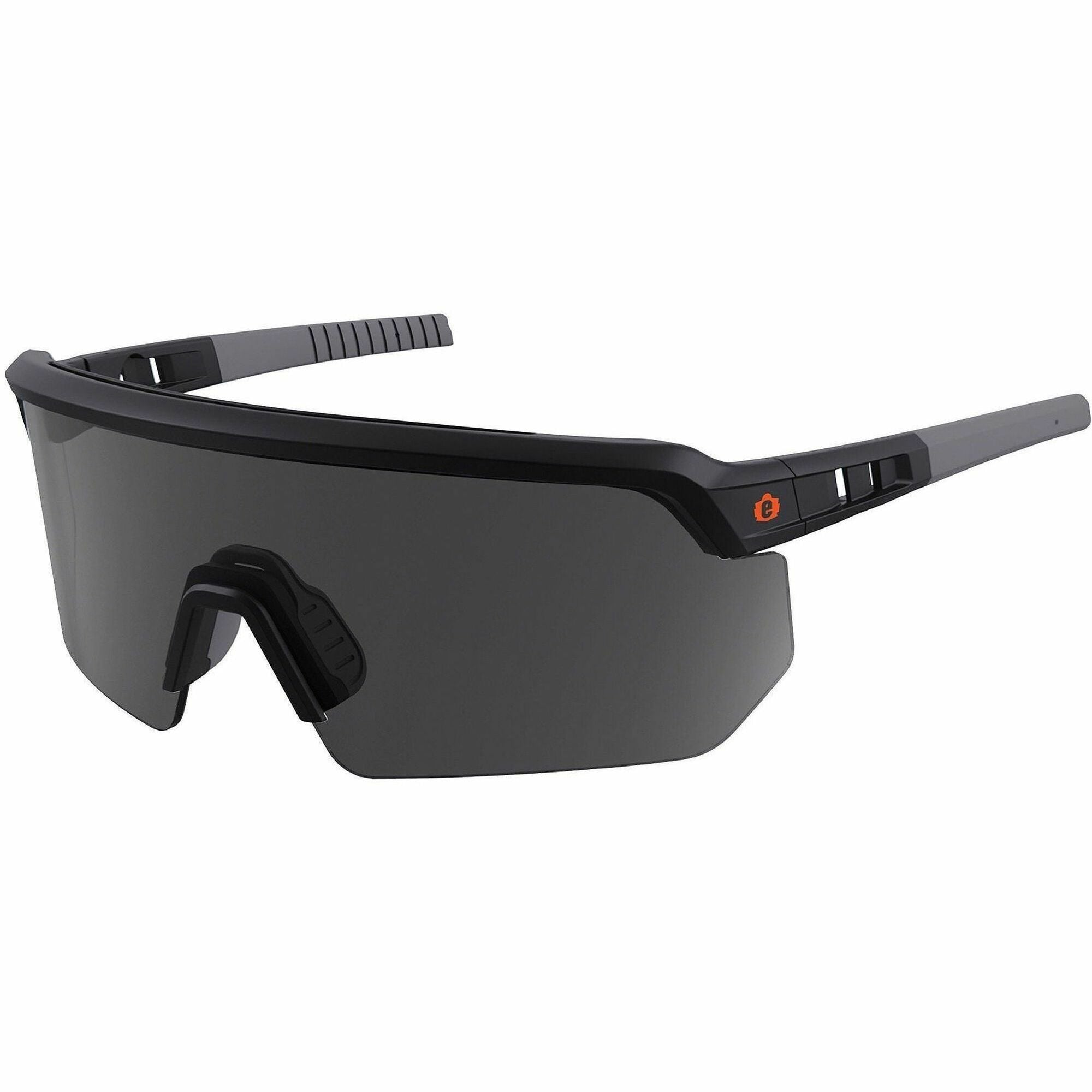 Ergodyne Skullerz AEGIR Enhanced Anti-Fog Safety Glasses, Matte Black Frame, Smoke Lens, Polycarbonate/Rubber, Strap Closure, Impact Resistant, Anti-Scratch, Lightweight, Adjustable, 1 Each