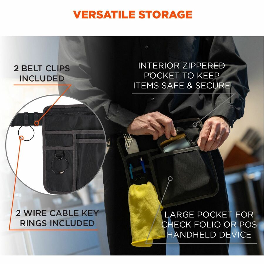 Water Resistant Exterior, Water Resistant, Abrasion Resistant Exterior, Abrasion Resistant, Water Proof - Mesh, Polyester, Nylon Body - Waistband, Belt Clip, Ring - 10" Height x 11" Width - 1 Each