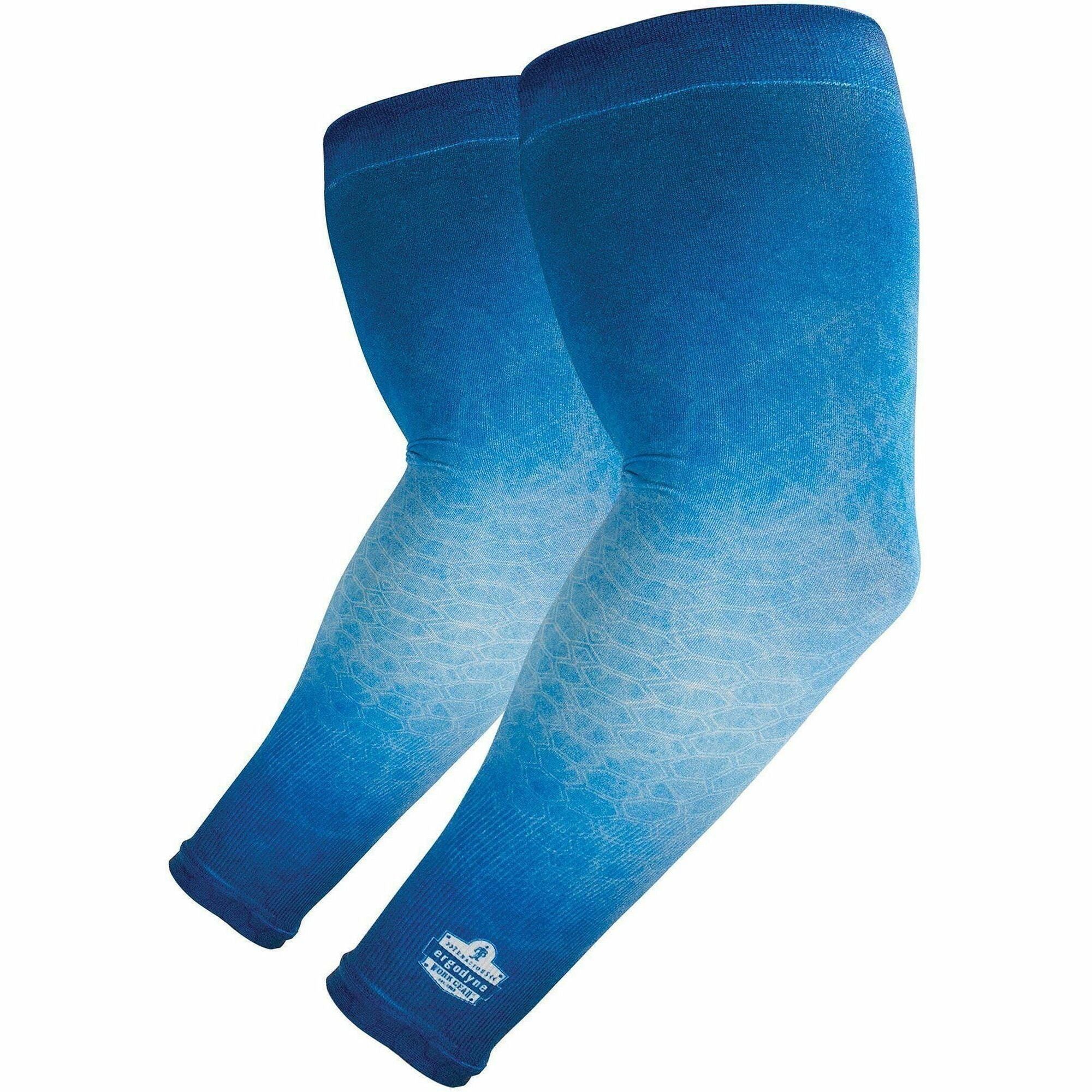 Ergodyne 6695 Sun Protection Arm Sleeves, Blue, UV Protection, Moisture Wicking, Stretchable, Machine Washable, XL/XXL, 2 per Pair
