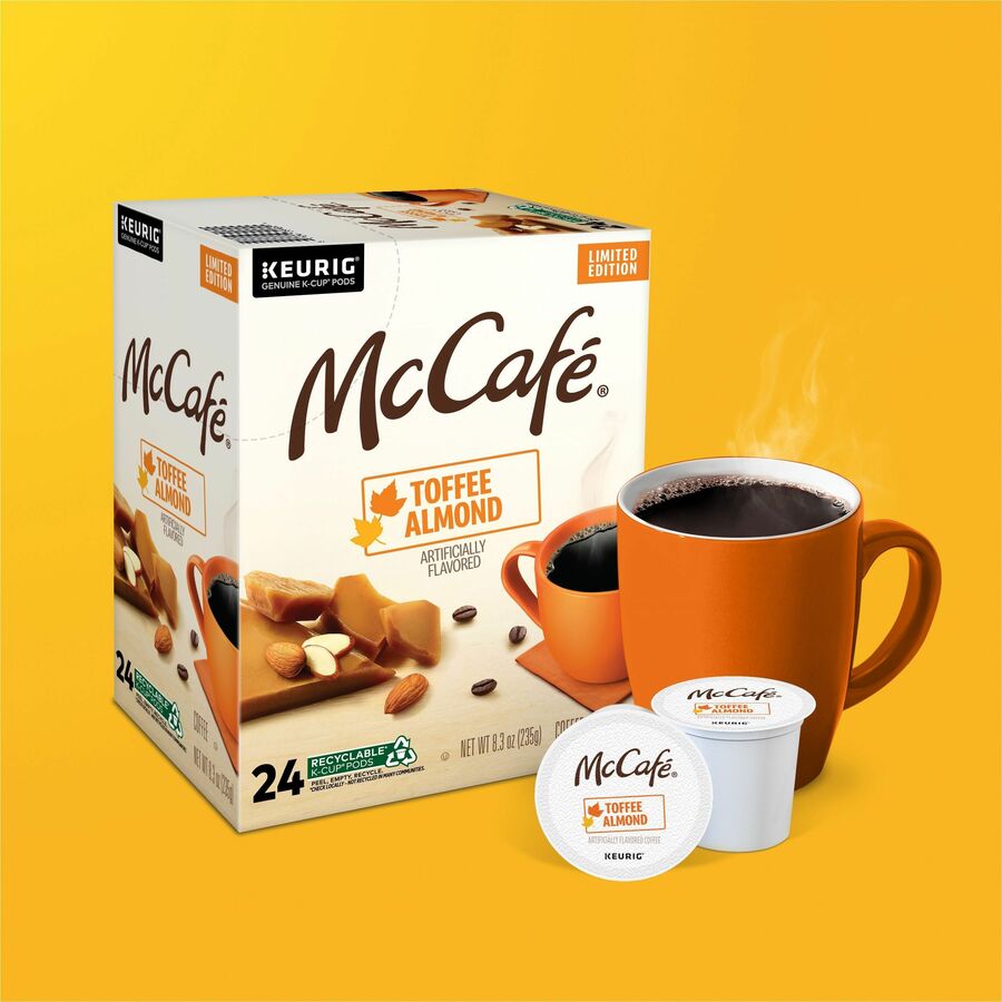 McCafé Toffee Almond Coffee K-Cup, Light Roast, Kosher, 24/Box