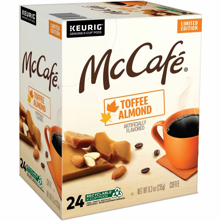 McCafé Toffee Almond Coffee K-Cup, Light Roast, Kosher, 24/Box