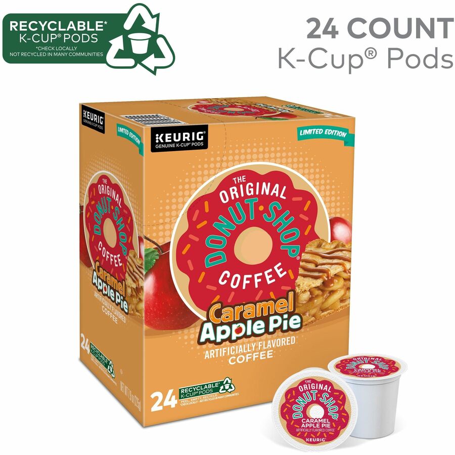 The Original Donut Shop Caramel Apple Pie Coffee, Light Roast, K-Cup, Kosher, 24/Box