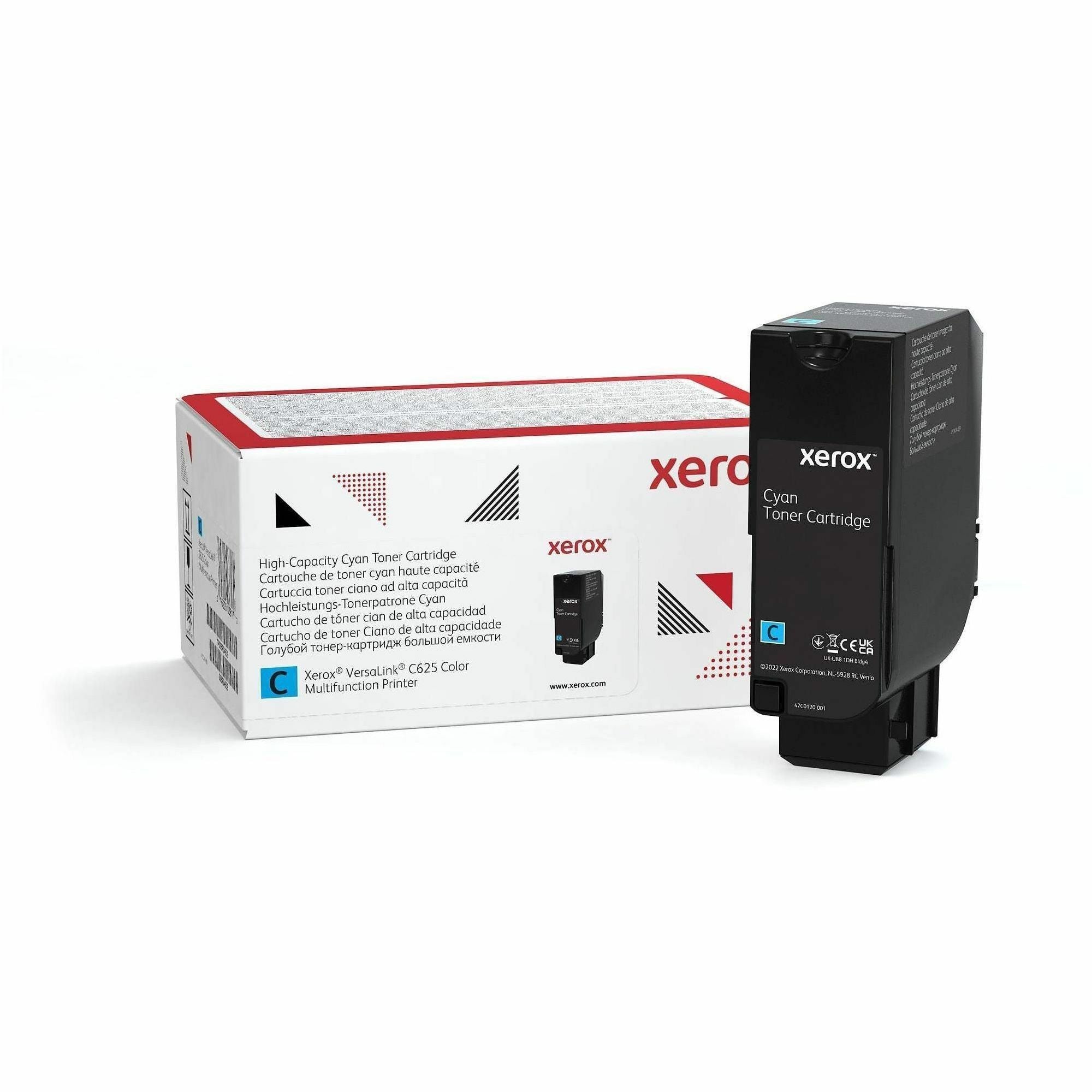 Xerox Original High Yield Laser Toner Cartridge, Cyan, 16000 Pages, 1 Each