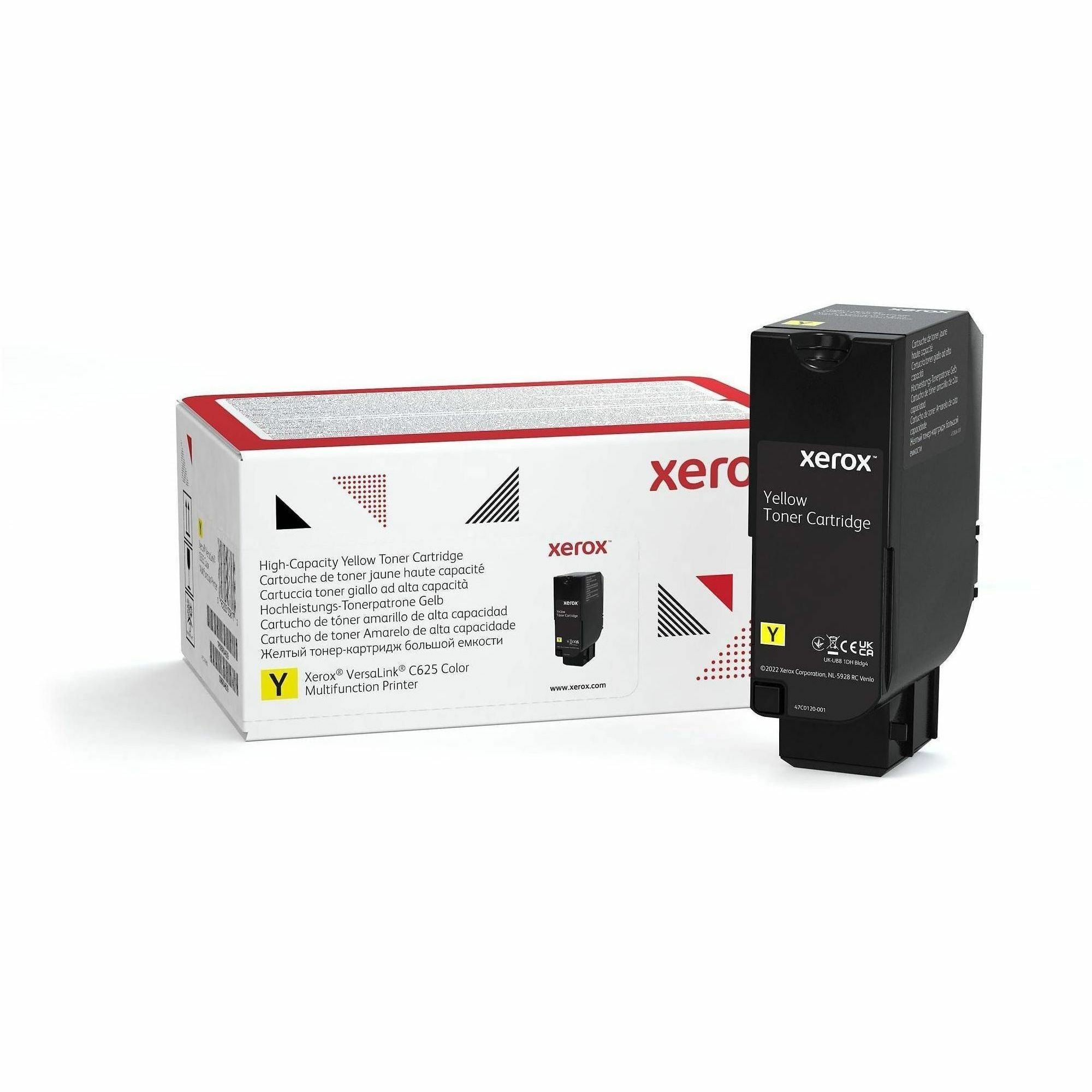 Xerox Original High Yield Yellow Laser Toner Cartridge, 16000 Page Yield, 1 Each