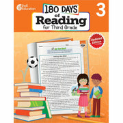 Shell Education 180 Days of Reading for Third Grade, 2nd Edition, Printed Book, Grade 3, English, 1 Each