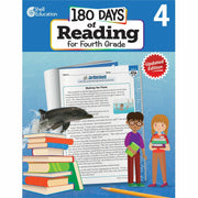 Shell Education 180 Days of Reading for Fourth Grade, 2nd Edition Printed Book, English, 1 Each