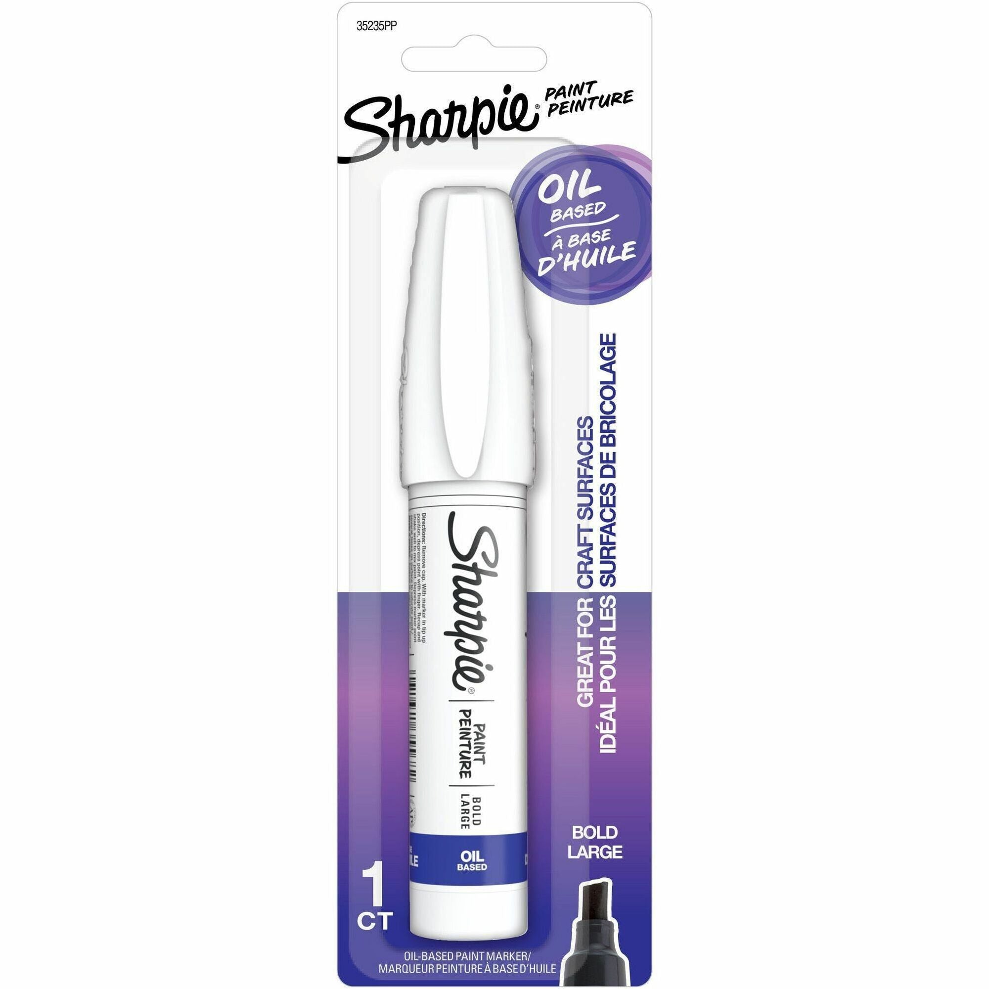 Sharpie Oil-Based Paint Marker, Bold Point, White Ink, 1 Pack