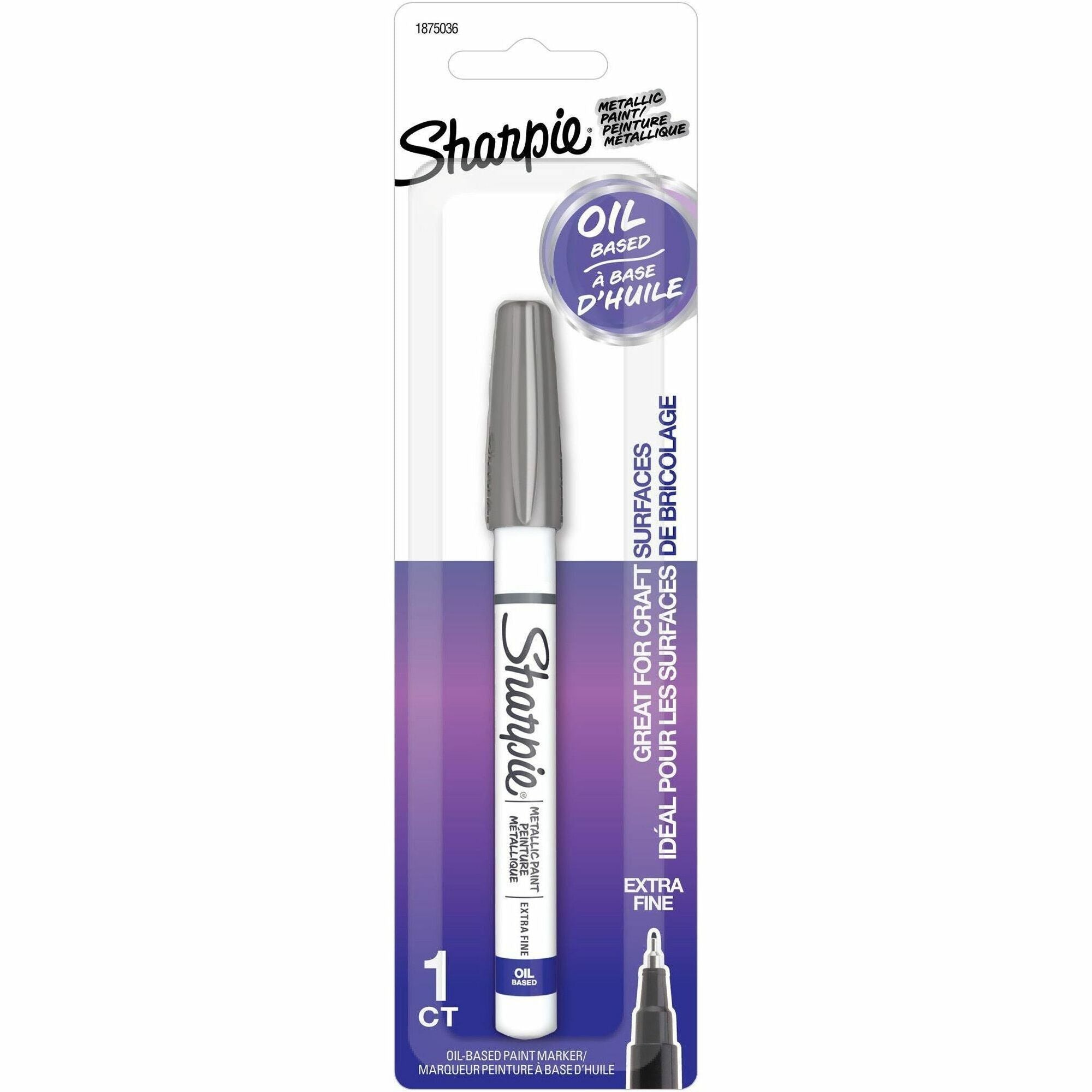 Sharpie Oil-Based Paint Marker, Extra Fine Point, Silver Ink, Metal Barrel, 1 Pack
