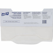 Genuine Joe Quarter-Fold Toilet Seat Covers, White, Virgin Paper, 125 Covers per Pack, 24 Packs per Carton