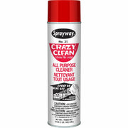 Sprayway Crazy Clean All-Purpose Cleaner, Ready-To-Use Foam Spray, 19 fl oz, Deodorizing, Non-abrasive, White, 1 Each