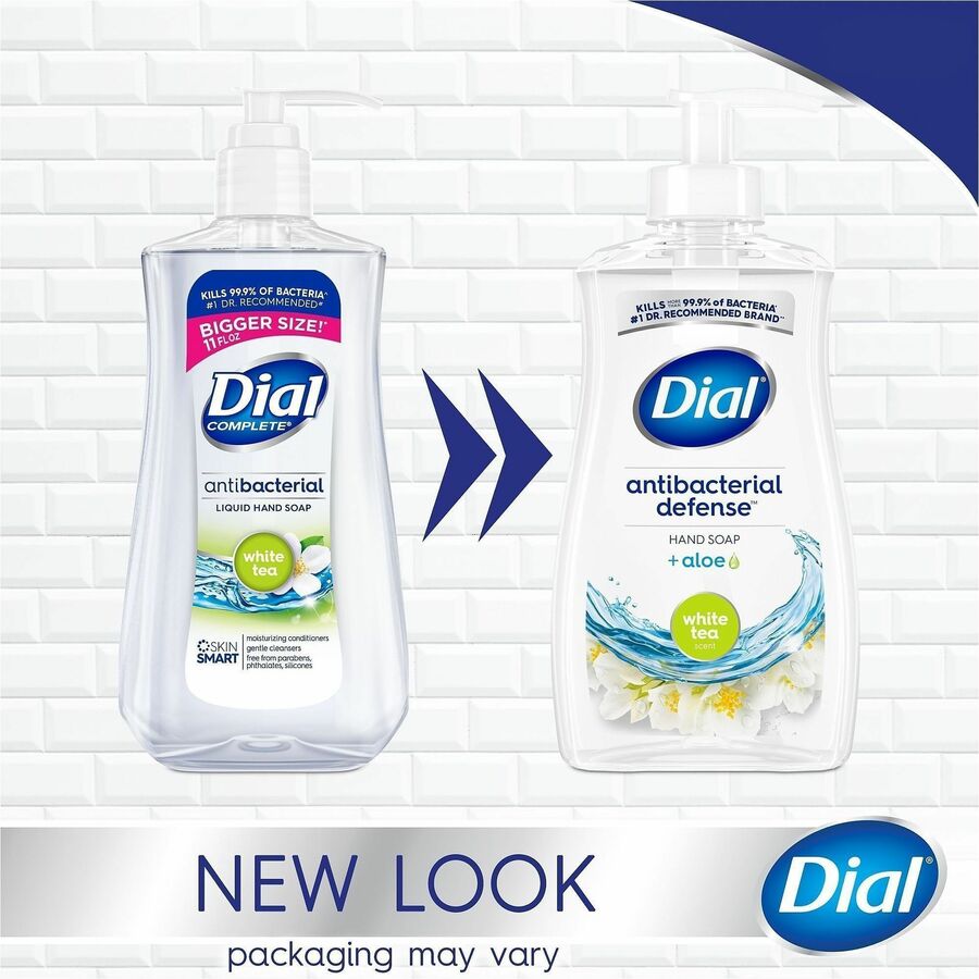 Dial White Tea Antibacterial Hand Soap, White Tea Scent, 11 fl oz Pump, Moisturizing, Clear, 1 Each