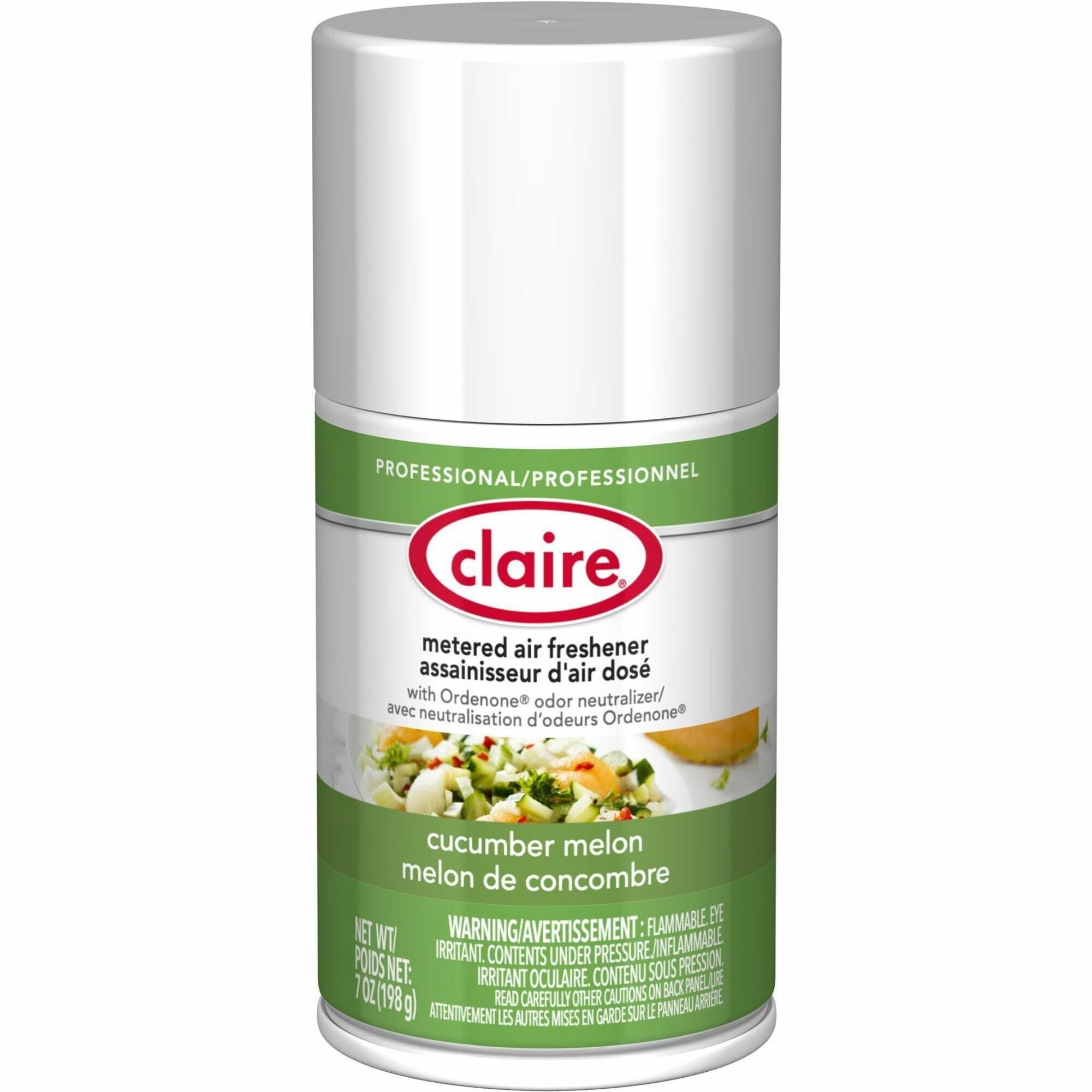 Claire Metered Air Freshener with Ordenone, Cucumber Melon Scent, Aerosol, 7 fl oz, Covers 6000 ft³, Lasts 30 Days, 1 Each