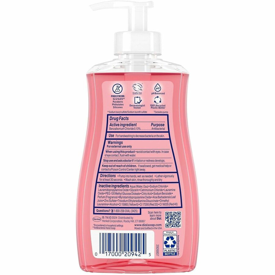 Dial Pomegranate Tangerine Antibacterial Hand Soap, 11 fl oz, Moisturizing, Multipurpose, Pink, 1 Each