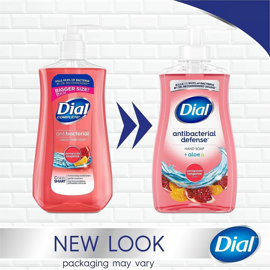 Dial Pomegranate Tangerine Antibacterial Hand Soap, 11 fl oz, Moisturizing, Multipurpose, Pink, 1 Each