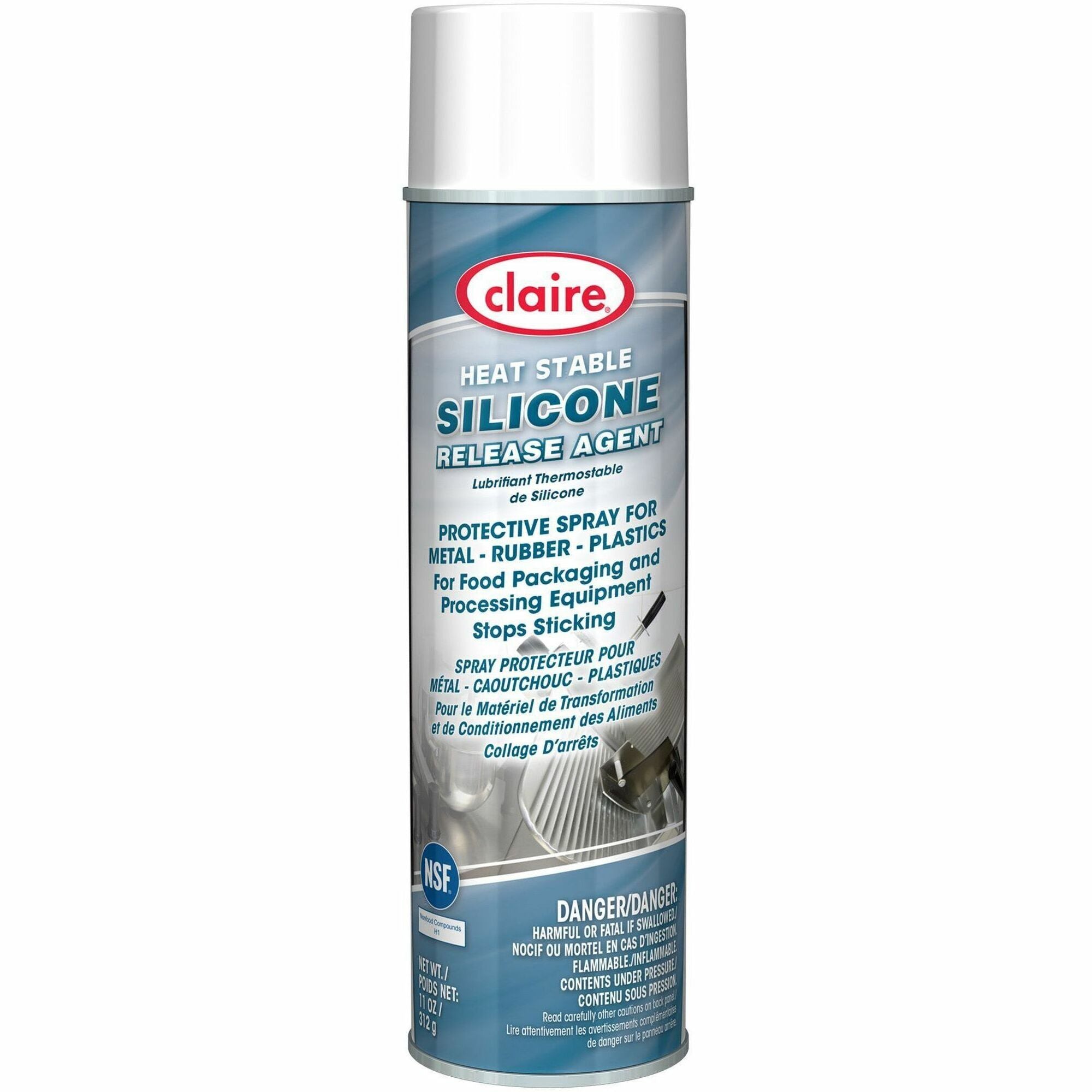 Claire Heat Stable Silicone Release Agent, Spray Aerosol, 11 fl oz, Mild Petroleum Scent, Water Repellent, Non-staining, Wax-free, Waterproof, Anti-corrosive, Non-sticky, 1 Each