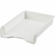 Business Source Stackable Letter Tray, Front Loading, Black, Plastic, 1 Each