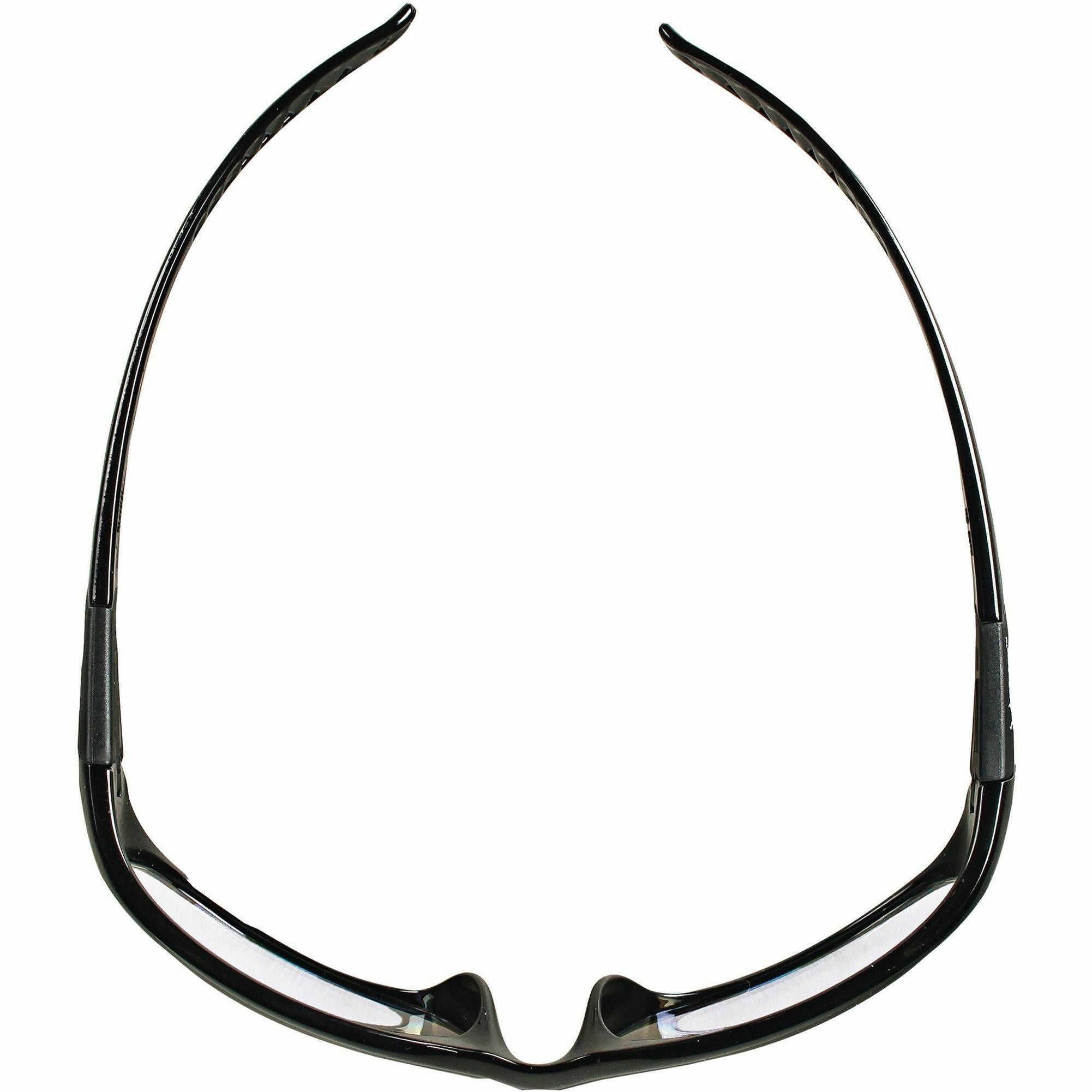 Kleenguard V40 Hellraiser Safety Eyewear, Clear Polycarbonate Lens, Black Frame, Scratch Resistant, Lightweight, Wraparound Design, Neck Cord Included, Universal Size, 12 per Box