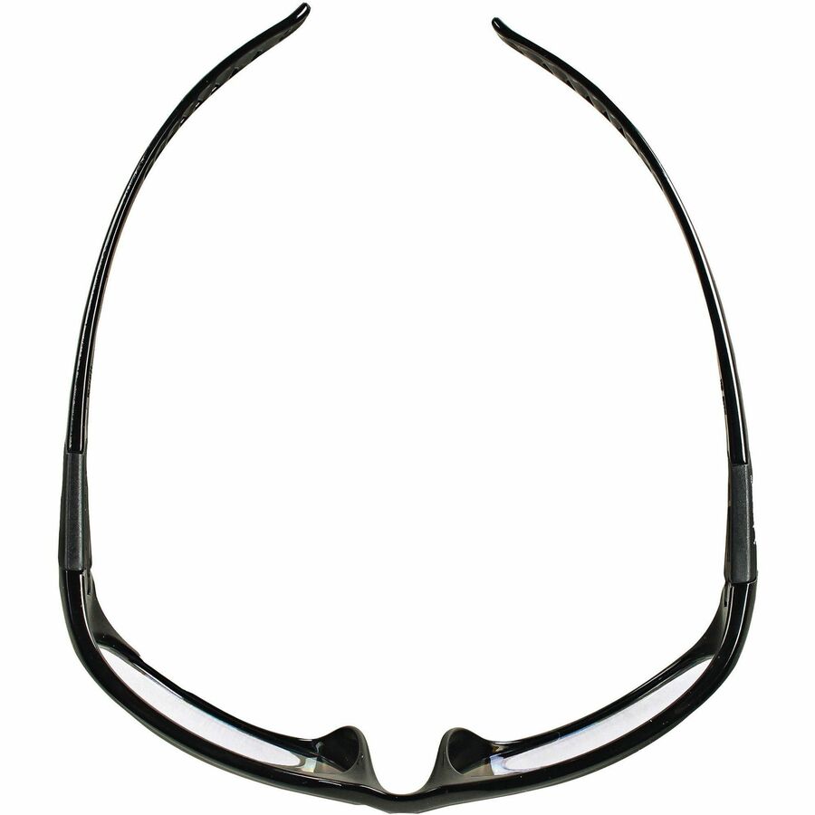 Kleenguard V40 Hellraiser Safety Eyewear, Clear Polycarbonate Lens, Black Frame, Scratch Resistant, Lightweight, Wraparound Design, Neck Cord Included, Universal Size, 12 per Box