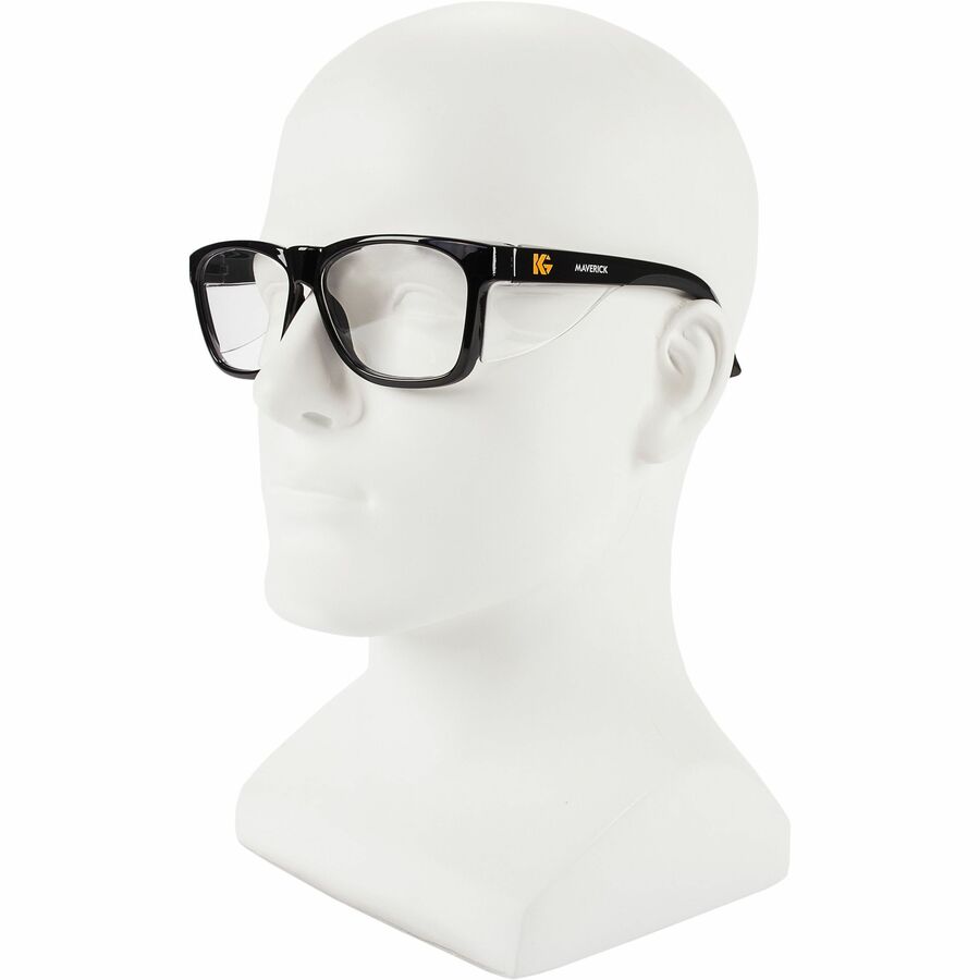 Kleenguard Maverick Safety Eyewear, Clear Polycarbonate Lens, Black Frame, Anti-fog, Anti-scratch, Impact Resistant, Wraparound, Lightweight, Comfortable, 12 per Box
