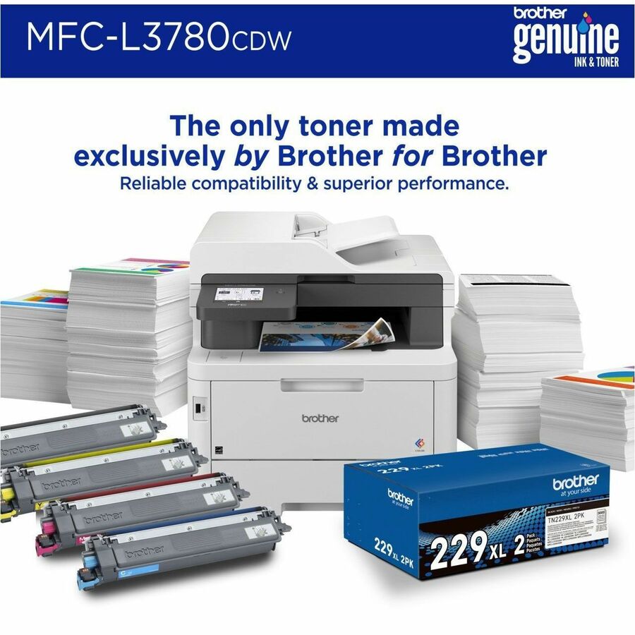 Copier/Fax/Printer/Scanner - 600 x 2400 dpi Print - Color Flatbed Scanner - 19200 dpi Optical Scan - Gigabit Ethernet - Wireless LAN - Apple AirPrint, Mopria - USB - For Plain Paper Print - 1 Each