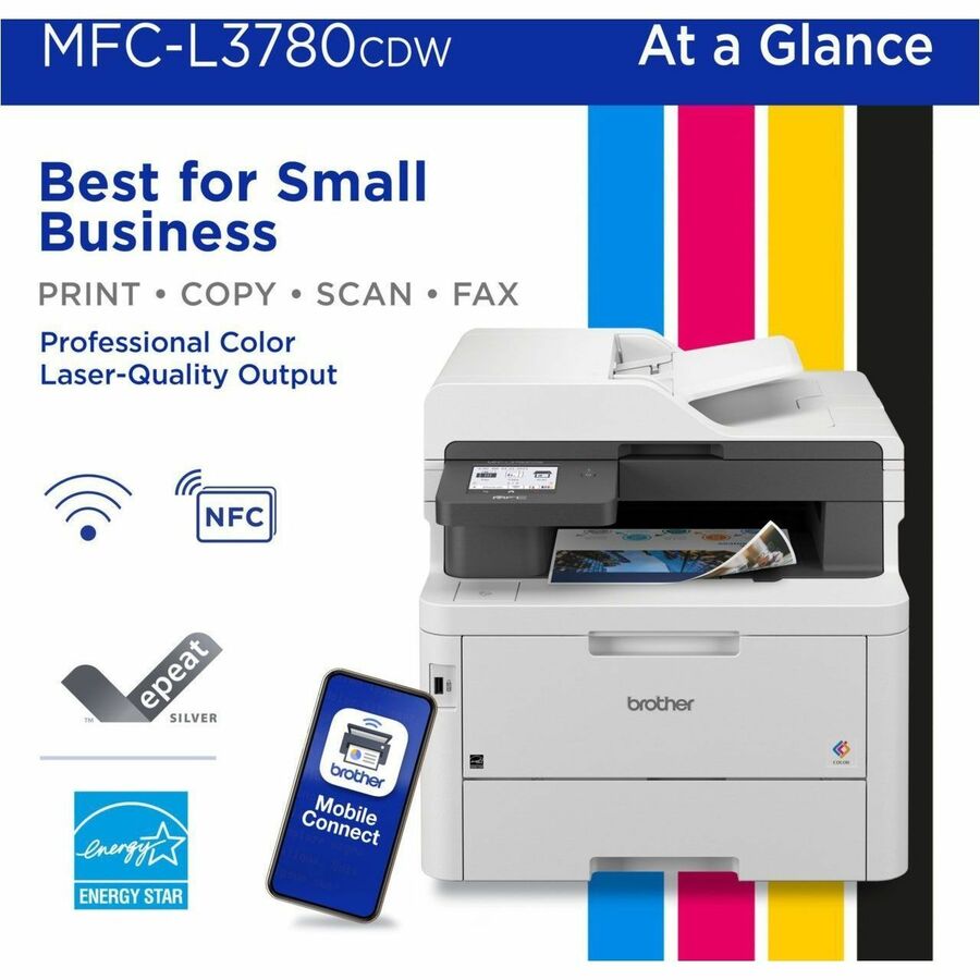 Copier/Fax/Printer/Scanner - 600 x 2400 dpi Print - Color Flatbed Scanner - 19200 dpi Optical Scan - Gigabit Ethernet - Wireless LAN - Apple AirPrint, Mopria - USB - For Plain Paper Print - 1 Each