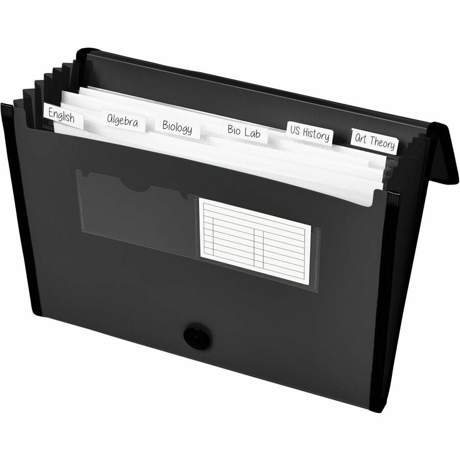 Avery Expanding File Folder, 7 Pockets, 425 Sheet Capacity, Letter/A4 Size, Polypropylene/Plastic/Fabric, Black, 1 Each