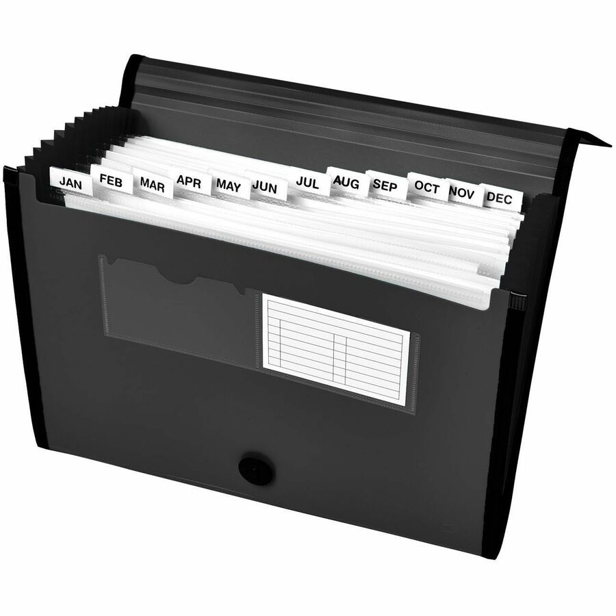 Avery Letter/A4 Expanding File Folder, 13 Pockets, 425 Sheet Capacity, Polypropylene/Plastic/Fabric, Black, 1 Each