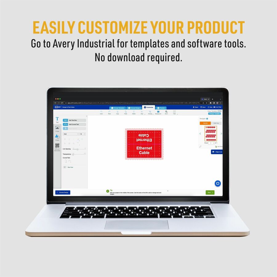 Avery&reg; Cable Labels, T-Style, 1.25" x 2" , 300 Total (61539)