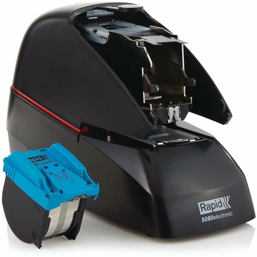 Staples Upto 90 Sheet of 20lb Paper - Holds Upto 5000 Staple - 2" Throat Depth - Black - Rubber - 1 Each