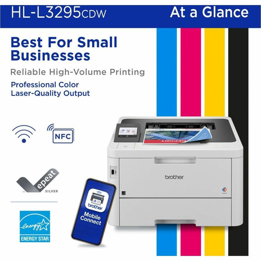 31 ppm Mono / 31 ppm Color - 2400 x 600 dpi class - Automatic Duplex Print - 250 Sheets Input - Ethernet - Wireless LAN - Wi-Fi Direct, Apple AirPrint, Mopria, Brother Mobile Connect - 50000 Pages Duty Cycle - Plain Paper Print - Gigabit Ethernet - USB