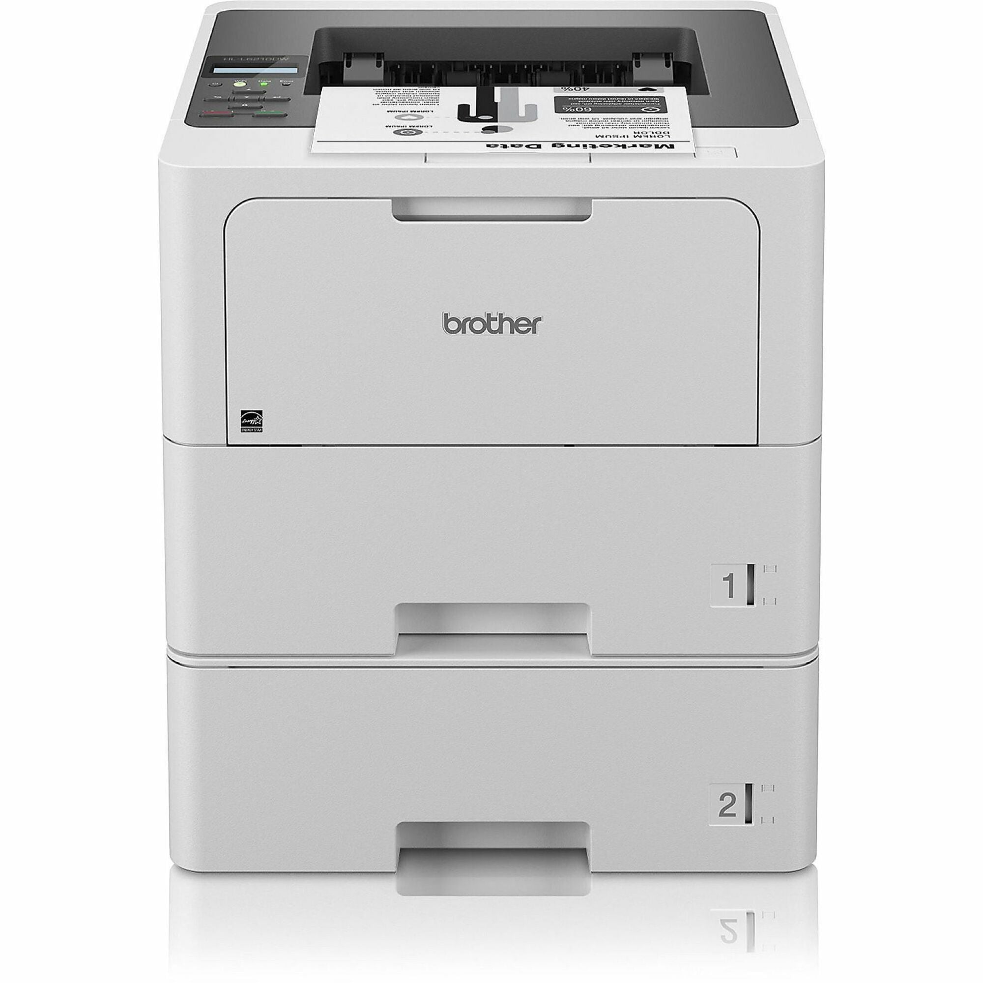 50 ppm Mono - 1200 x 1200 dpi class - Automatic Duplex Print - 1040 Sheets Input - Ethernet - Wireless LAN - Wi-Fi Direct, Apple AirPrint, Mopria, Brother Mobile Connect - 125000 Pages Duty Cycle - Plain Paper Print - Ethernet - USB