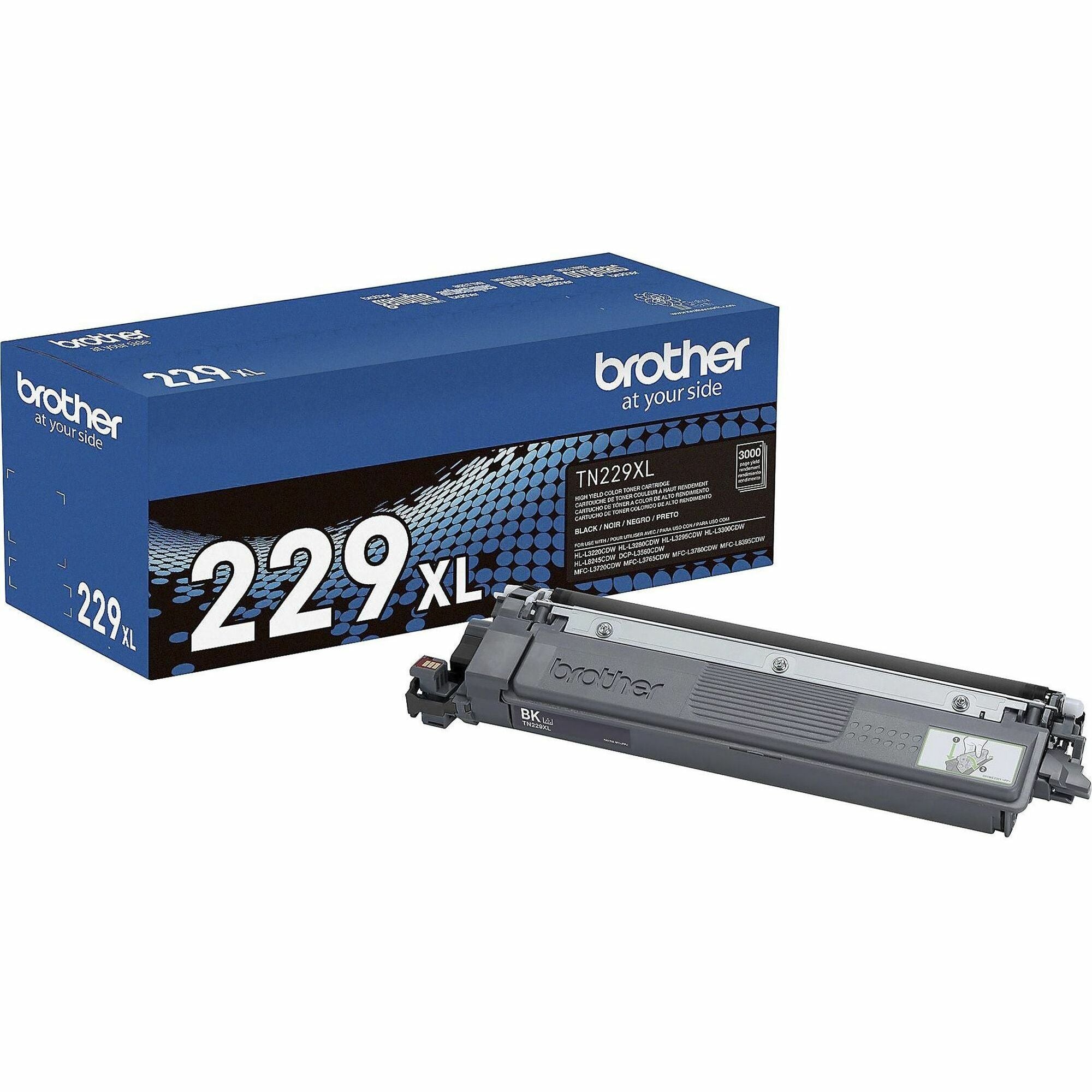 Brother Original High Yield Black Laser Toner Cartridge, 1 Each, 3000 Page Yield