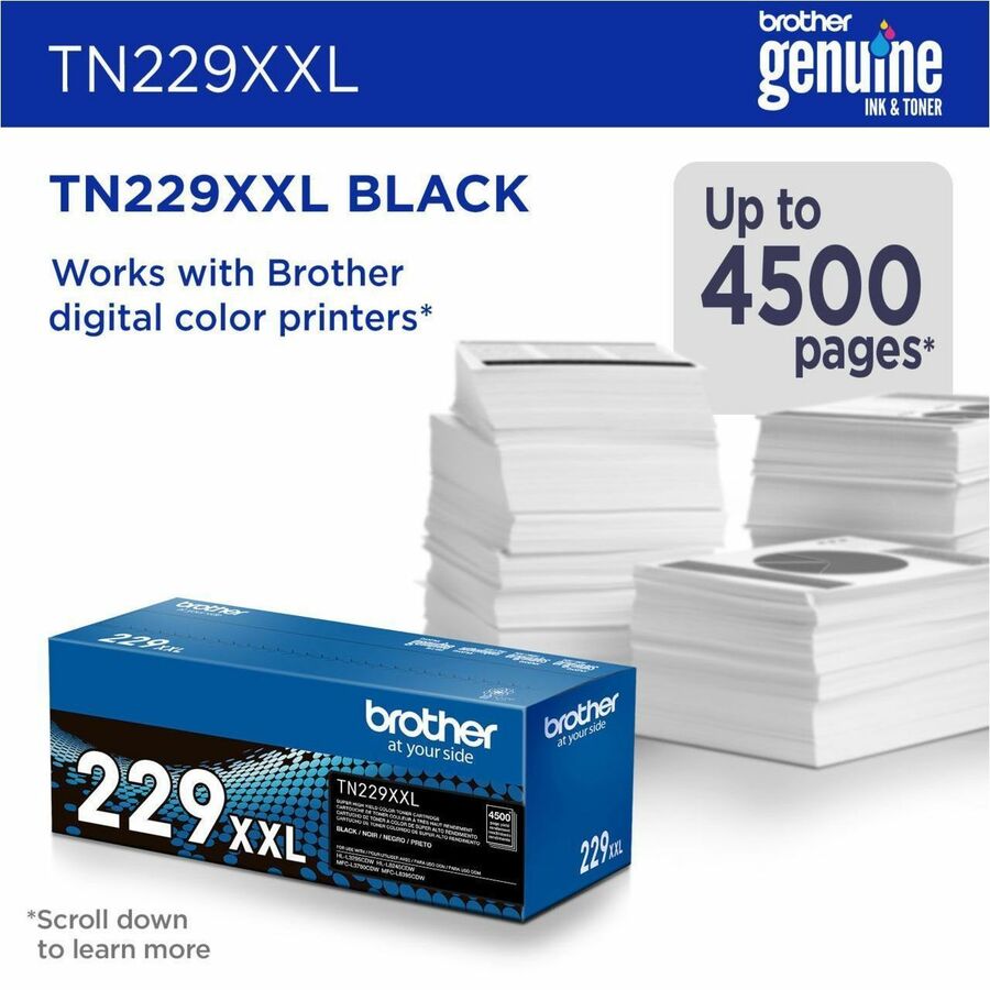 Brother Super High Yield Black Laser Toner Cartridge, 4500 Pages, 1 Each