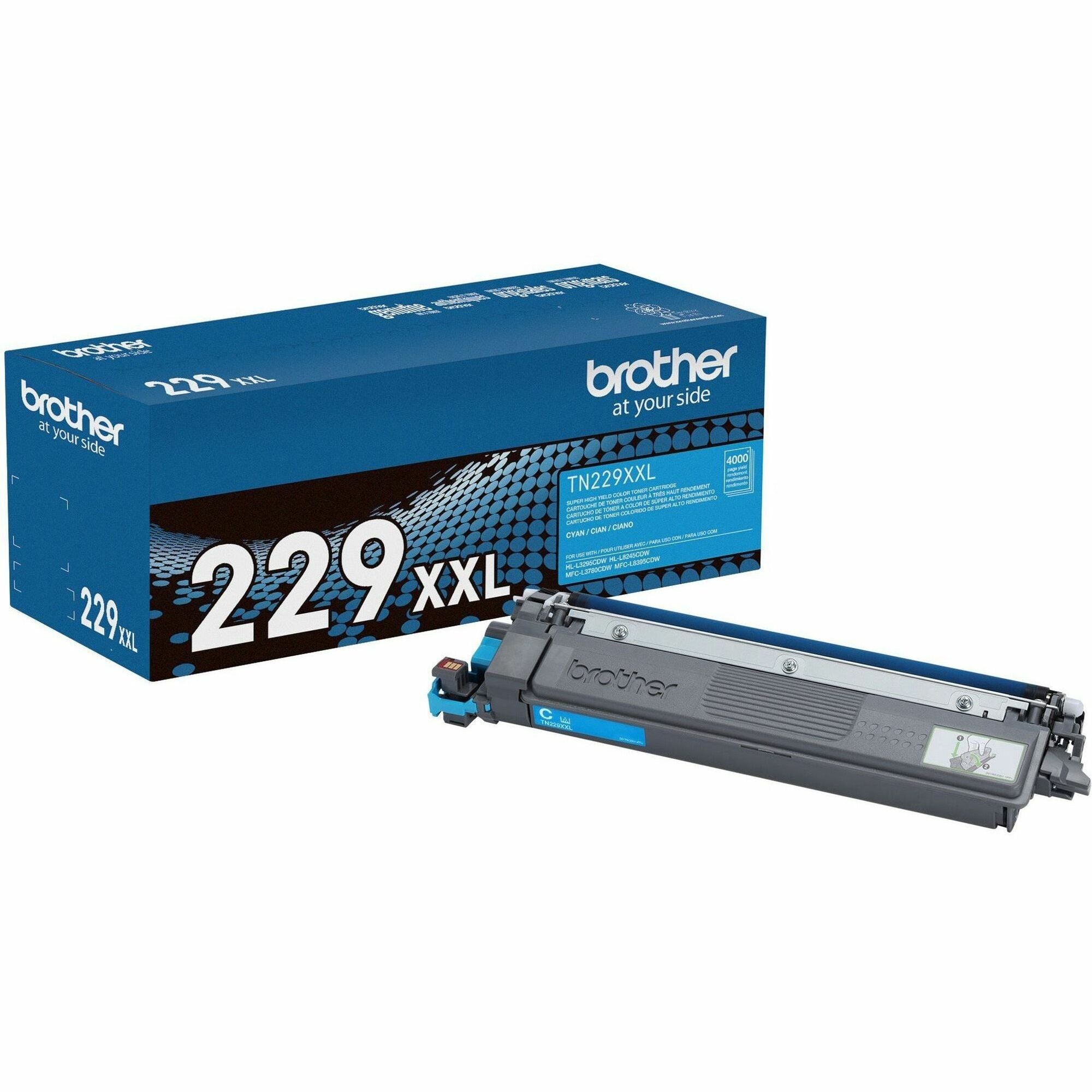 Brother Super High Yield Laser Toner Cartridge, Cyan, 4000 Pages, 1 Each