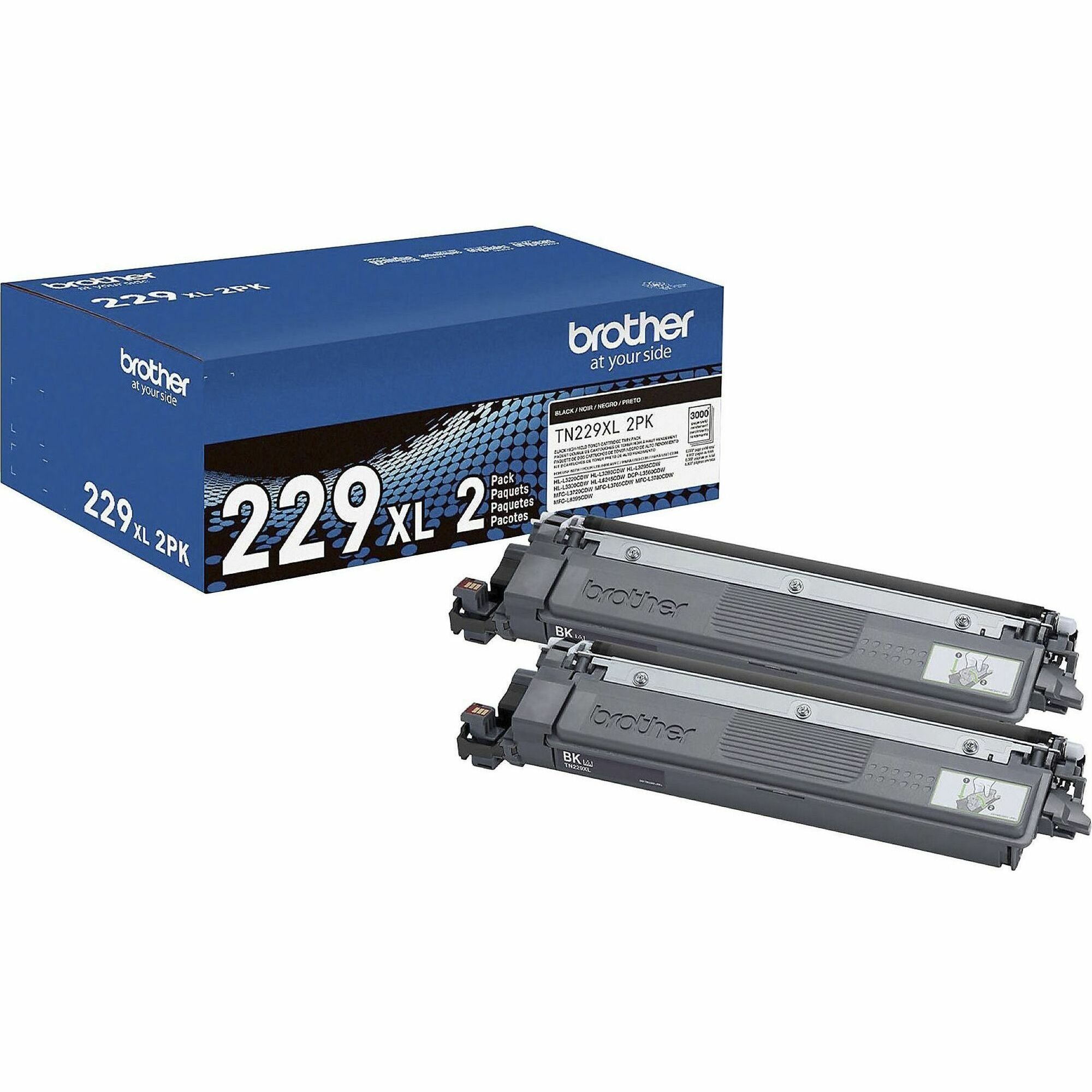 Brother High Yield Black Laser Toner Cartridge Twin-Pack, 2/Pack, 3000 Pages Each