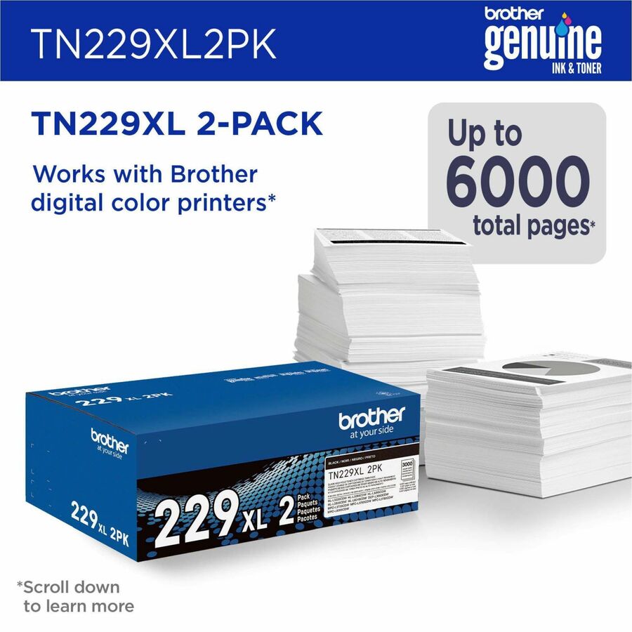 Brother High Yield Black Laser Toner Cartridge Twin-Pack, 2/Pack, 3000 Pages Each