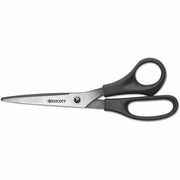 3.50" Cutting Length - 8" Overall Length - Straight-left/right - Stainless Steel - Pointed Tip - Black, Stainless Steel - 3 / Pack
