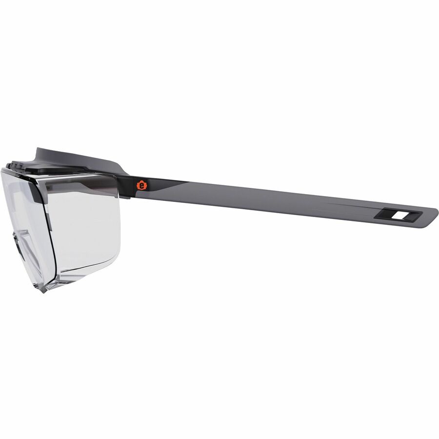 Ergodyne Skullerz OSMIN Safety Glasses, Clear Lens, Matte Black Frame, Impact Resistant, Over-the-Glasses (OTG), Non-slip, Nylon/Rubber, 1 Each
