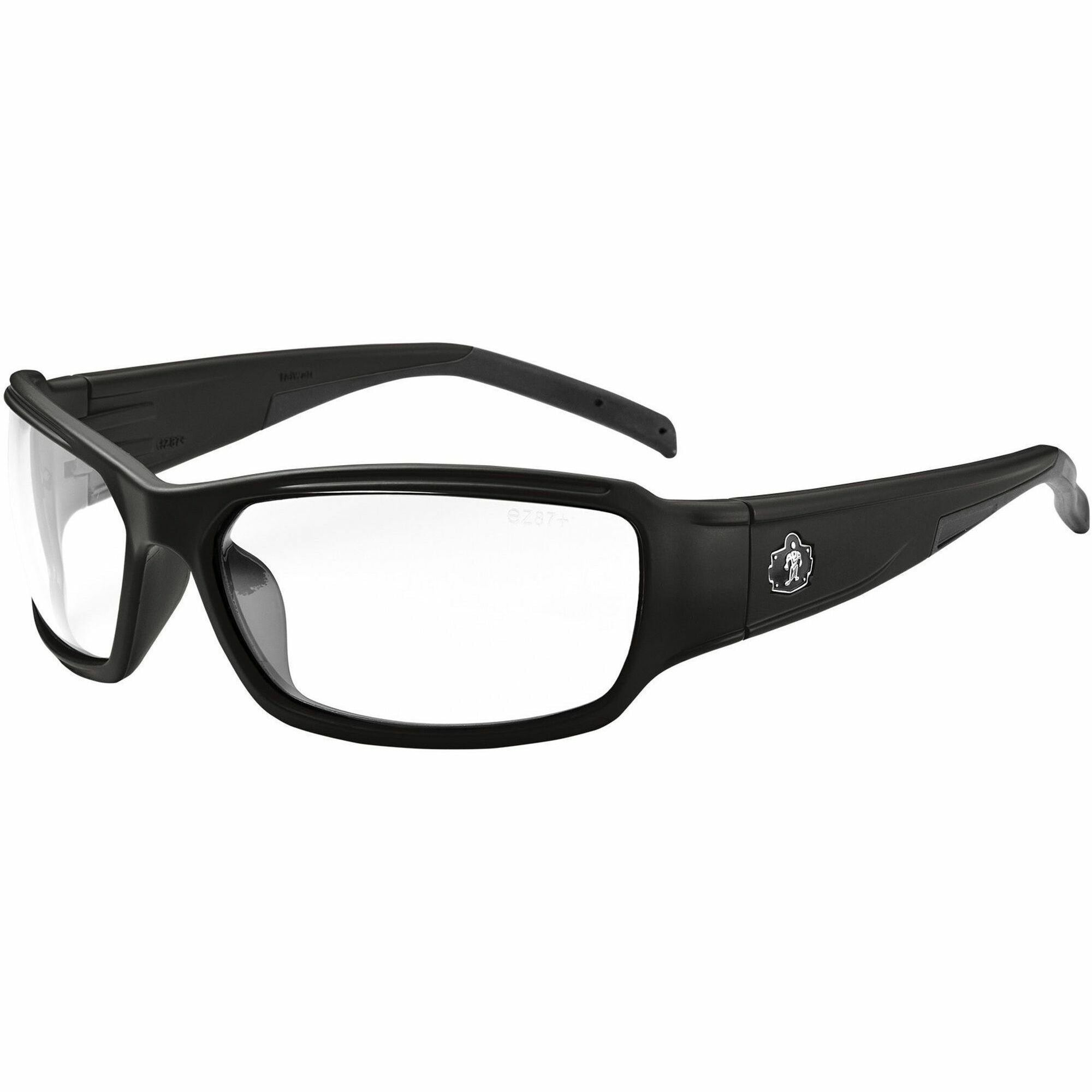 Ergodyne THOR Anti-Scratch/Anti-Fog Safety Glasses, Clear Lens, Matte Black Frame, Flexible Durable Nylon, 1 Each