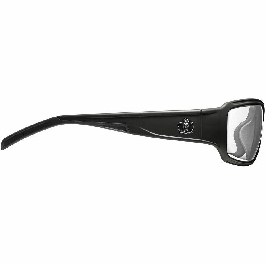 Ergodyne THOR Anti-Scratch/Anti-Fog Safety Glasses, Clear Lens, Matte Black Frame, Flexible Durable Nylon, 1 Each