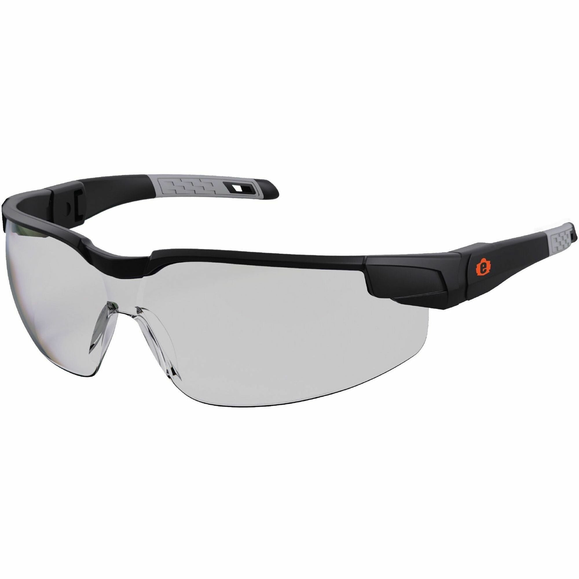 Ergodyne Skullerz Dellenger Safety Glasses, Matte Black Frame, Adjustable Temple, Impact Resistant, Rimless, Lightweight, UV Protection, Wraparound Design, 1 Each